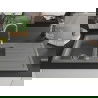 Mexen Andres granieten gootsteen 1,5-komorige met afdruiprek 1000 x 500 mm, grijs, chromen sifon - 6515101510-71