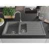 Mexen Andres granit izlietne 1,5 nodalījumu ar notecētāju 1000 x 500 mm, pelēka, hromēts sifons - 6515101510-71