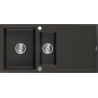 Mexen Andres évier en granit 1,5 bac avec égouttoir 1000 x 500 mm, noir/métallique doré, siphon chromé - 6515101510-75