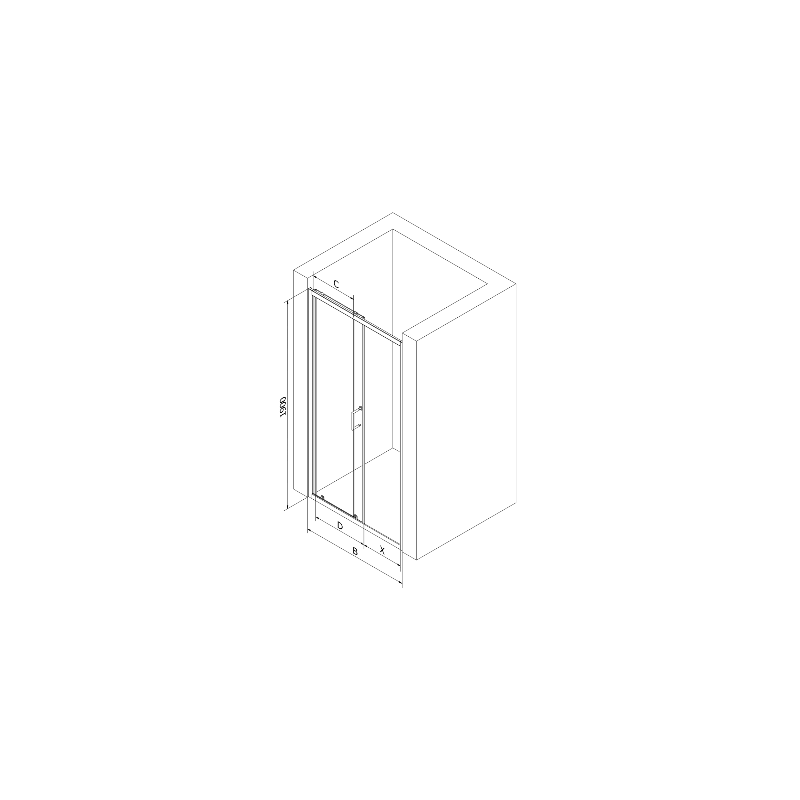 Mexen Apia drzwi prysznicowe rozsuwane 105 cm, transparent, czarne - 845-105-000-70-00