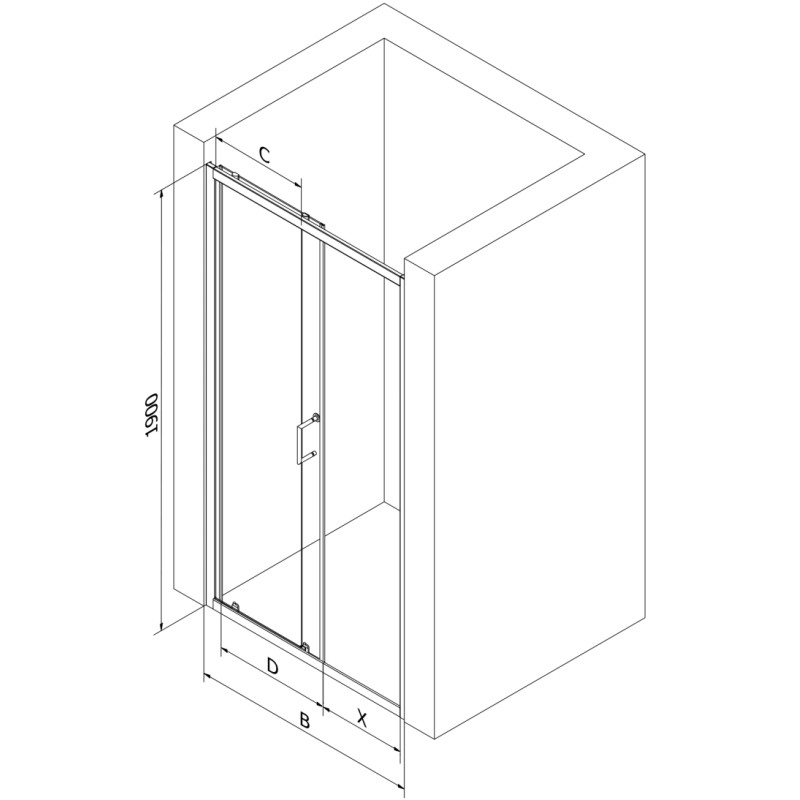 Mexen Apia sliding shower doors 120 cm, transparent, chrome - 845-120-000-01-00