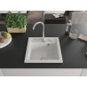 Mexen Vito fregadero de granito de 1 compartimento 520 x 490 mm, blanco, sifón cromado - 6503521000-20