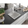 Mexen Vito Granitspüle 1-Kammer 520 x 490 mm, weiß, Siphon Chrom - 6503521000-20