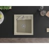 Mexen Vito Granitspüle 1-beckig 520 x 490 mm, beige, Siphon Chrom - 6503521000-69