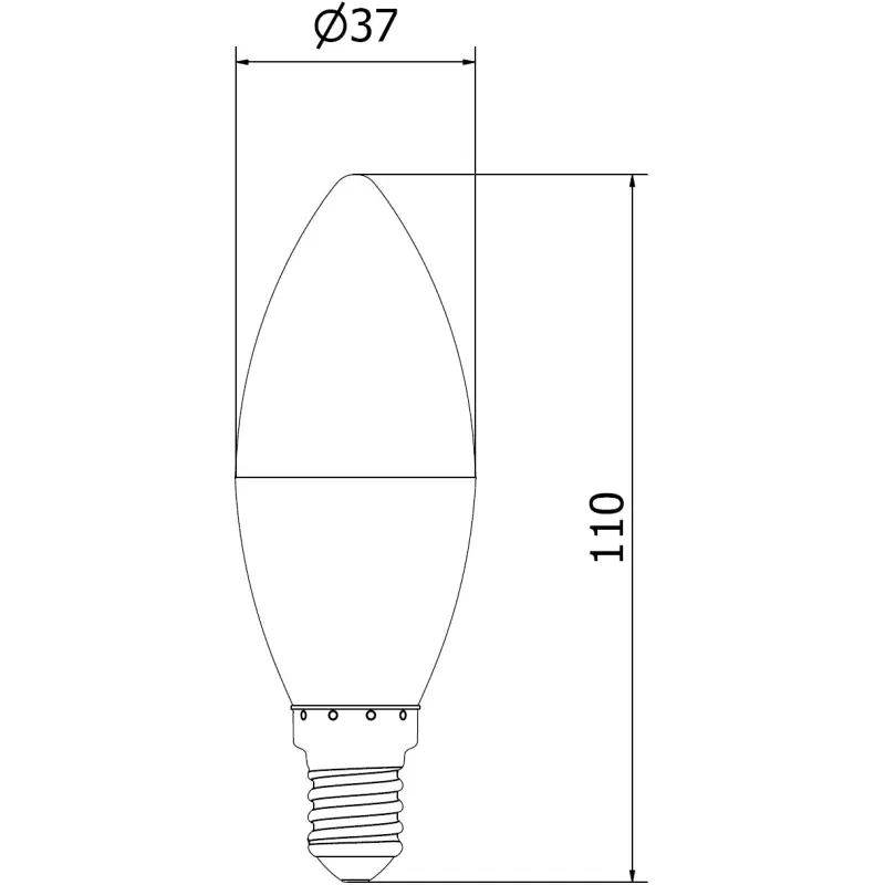 Mexen Nova 6x LED-lamp E14, C37, 8W, Koud - 6500K, 840 lm - L102-E14-0865-01x06