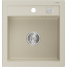 Mexen Vito Granitspüle 1-beckig 520 x 490 mm, beige, Siphon Chrom - 6503521000-69