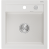 Mexen Vito granitische spoelbak 1-kamer 520 x 490 mm, wit, sifon chroom - 6503521000-20