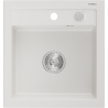 Mexen Vito Granitspüle 1-Kammer 520 x 490 mm, weiß, Siphon Chrom - 6503521000-20