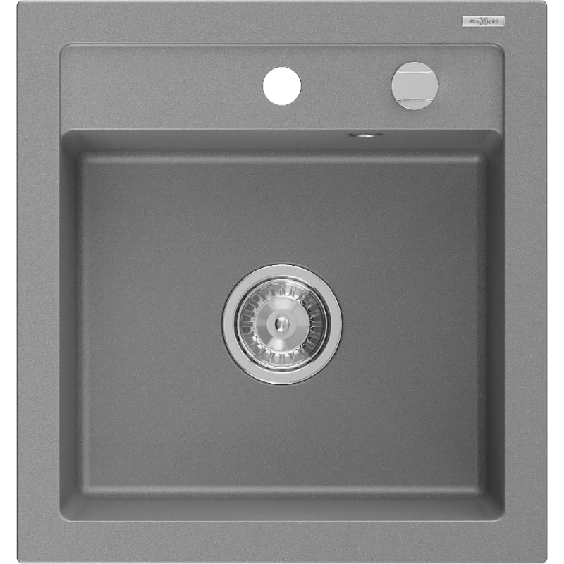 Mexen Vito graniidist üksikausiga valamuseade 520 x 490 mm, hall, kroom sifoon - 6503521000-71