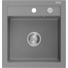 Mexen Vito Granitspüle 1-Becken 520 x 490 mm, grau, Siphon Chrom - 6503521000-71