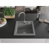 Mexen Vito Granitspüle 1-Becken 520 x 490 mm, grau, Siphon Chrom - 6503521000-71
