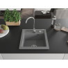Mexen Vito Granitspüle 1-beckig 520 x 490 mm, grau, Siphon chrom - 6503521000-71