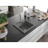 Mexen Vito Granitspüle 1-Becken 520 x 490 mm, grau, Siphon Chrom - 6503521000-71