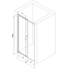 Mexen Apia lükanddushuks 135 cm, triibud, kroom - 845-135-000-01-20