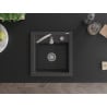 Mexen Vito Granitspüle 1-becken 520 x 490 mm, schwarz gesprenkelt, Chromsiphon - 6503521000-76