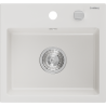 Mexen Milo granieten spoelbak 1-komoors 435 x 410 mm, wit, sifon chroom - 6505441000-20