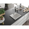 Mexen Milo granit gootsteen 1-kamerig 435 x 410 mm, wit, chroom sifon - 6505441000-20