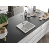 Mexen Milo Granitspüle 1-Becken 435 x 410 mm, weiß, Siphon Chrom - 6505441000-20