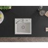 Mexen Milo évier en granit à 1 cuve 435 x 410 mm, blanc, siphon chromé - 6505441000-20