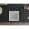 Mexen Milo Granitspüle 1-Becken 435 x 410 mm, weiß, Siphon Chrom - 6505441000-20