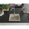 Mexen Milo granit gootsteen 1-bak 435 x 410 mm, beige, verchroomde sifon - 6505441000-69