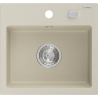 Mexen Milo granit gootsteen 1-bak 435 x 410 mm, beige, verchroomde sifon - 6505441000-69
