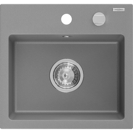 Mexen Milo Granitspüle 1-beckig 435 x 410 mm, grau, Siphon Chrom - 6505441000-71