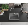 Mexen Milo évier en granit à 1 bac 435 x 410 mm, gris, siphon chromé - 6505441000-71