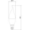 Mexen Nova 3x LED-liekki E14, C37, 10W, Kylmä - 6500K, 1055 lm - L106-E14-1065-01x03