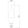 Mexen Nova 6x żarówka LED płomyk E14, C37, 8W, Zimna - 6500K, 840 lm - L106-E14-0865-01x06