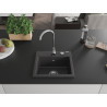 Mexen Milo évier en granit à 1 bac 435 x 410 mm, noir moucheté, siphon chromé - 6505441000-76