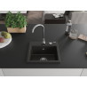 Mexen Milo Granitspüle 1-Becken 435 x 410 mm, schwarz/gold metallic, Chrom-Siphon - 6505441000-75
