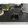 Mexen Milo évier en granit à 1 bac 435 x 410 mm, noir, siphon chromé - 6505441000-77