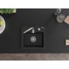 Mexen Milo Granitspüle 1-Becken 435 x 410 mm, schwarz, Siphon Chrom - 6505441000-77