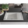 Mexen Elias évier granit 1 bac avec égouttoir 795 x 480 mm, blanc, siphon chromé - 6511791005-20
