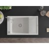 Mexen Elias Granitspüle 1-becken mit Abtropffläche 795 x 480 mm, weiß, Siphon Chrom - 6511791005-20
