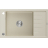 Mexen Elias Granitspüle 1-beckig mit Abtropffläche 795 x 480 mm, beige, Siphon Chrom - 6511791005-69