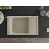 Mexen Elias Granitspüle 1-beckig mit Abtropffläche 795 x 480 mm, beige, Siphon Chrom - 6511791005-69