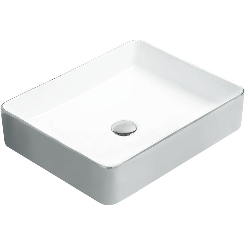 Mexen Estela lavabo sobre encimera 50 x 40 cm, blanco/plata - 22105052