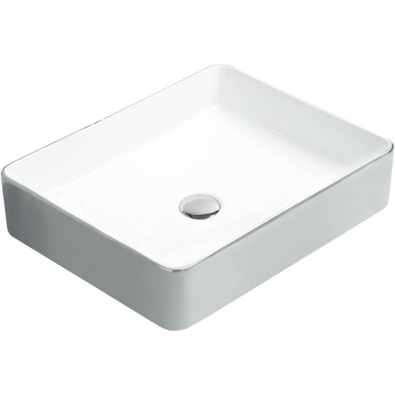 Mexen Estela työtasoon asennettava pesuallas 50 x 40 cm, valkoinen/hopea - 22105052