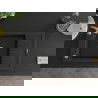 Mexen Elias évier en granit 1-bac avec égouttoir 795 x 480 mm, noir/argent métallisé, siphon chromé - 6511791005-73