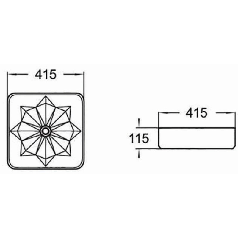 Mexen Elmira 41 x 41 cm countertop basin, gold - 22094150