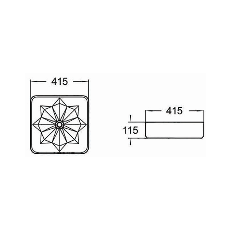 Mexen Elmira päälleasennettava pesuallas 41 x 41 cm, kulta - 22094150