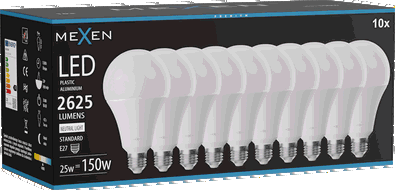 Mexen Nova 10x żarówka LED E27, A95, 25W, Neutralna - 4000K, 2625 lm - L100-E27-2540-01x10