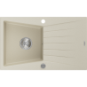 Mexen Cesar granitspüle 1-becken mit abtropffläche 775 x 470 mm, beige, chromsiphon - 6514771010-69