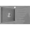 Mexen Cesar fregadero de granito de 1 cubeta con escurridor 775 x 470 mm, gris, sifón cromo - 6514771010-71