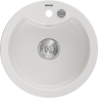 Mexen Diego évier en granit 1 bac 488 x 480 mm, blanc, siphon chromé - 6512481000-20