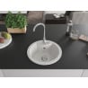Mexen Diego évier en granit 1 bac 488 x 480 mm, blanc, siphon chromé - 6512481000-20