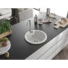 Mexen Diego évier en granit 1 bac 488 x 480 mm, blanc, siphon chromé - 6512481000-20