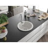Mexen Diego granitische gootsteen 1-kompartment 488 x 480 mm, wit, chroom sifon - 6512481000-20